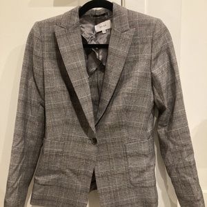REISS Gray Check Jacket Blazer